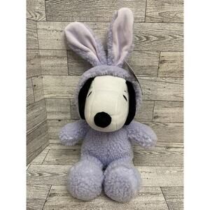 Hallmark Peanuts Easter Bunny Snoopy Plush Purple Stuffed Animal Dog w/ Tag